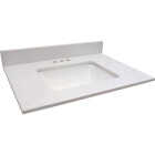 Bertch Oasis 31 In. x 22.5 In. Jasmine White Veined Quartz Vanity Top with Rectangular Bowl Image 1
