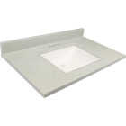 Modular Vanity Tops 37 In. W x 22 In. D Pewter Cultured Marble Vanity Top with Rectangular Wave Bowl Image 1