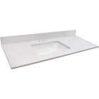 Bertch Oasis 49 In. x 22.5 In. Jasmine White Veined Quartz Vanity Top with Rectangular Bowl Image 1