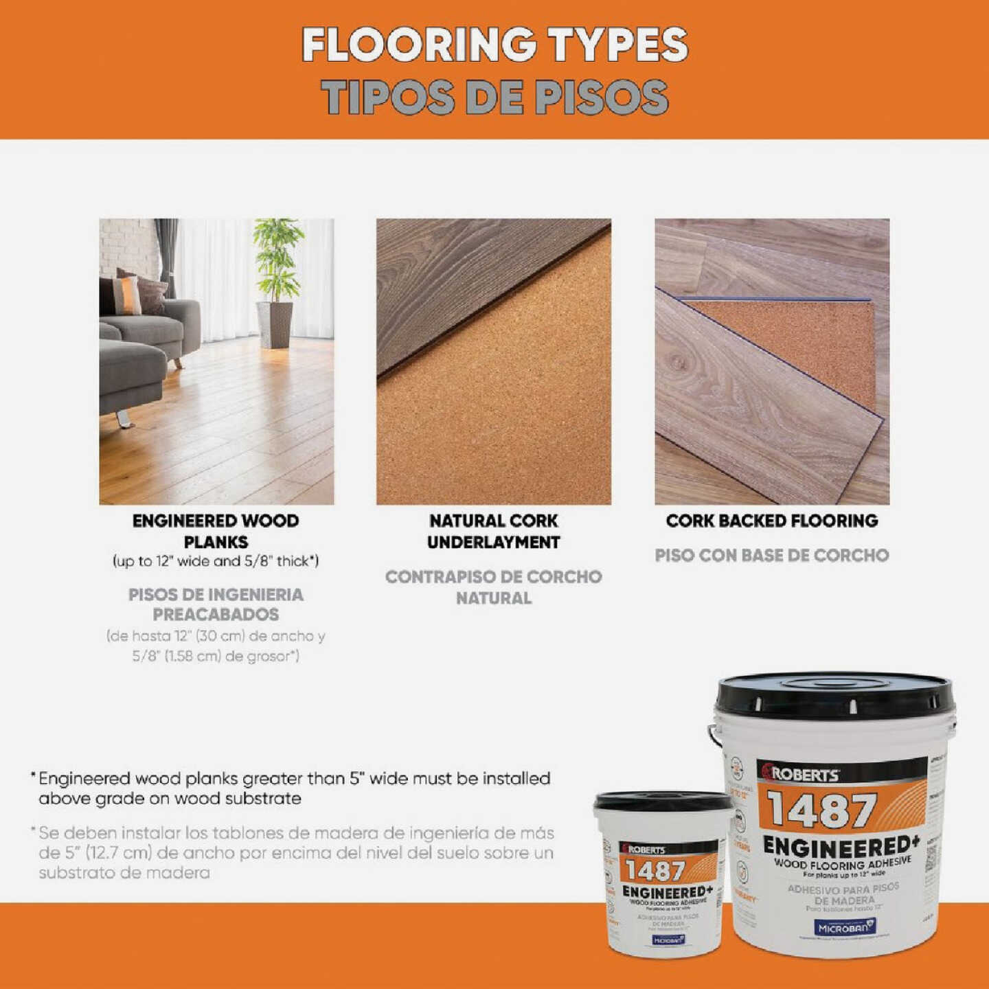 Roberts 1487 Engineered+ Wood Flooring Adhesive, 4 Gal. Image 3