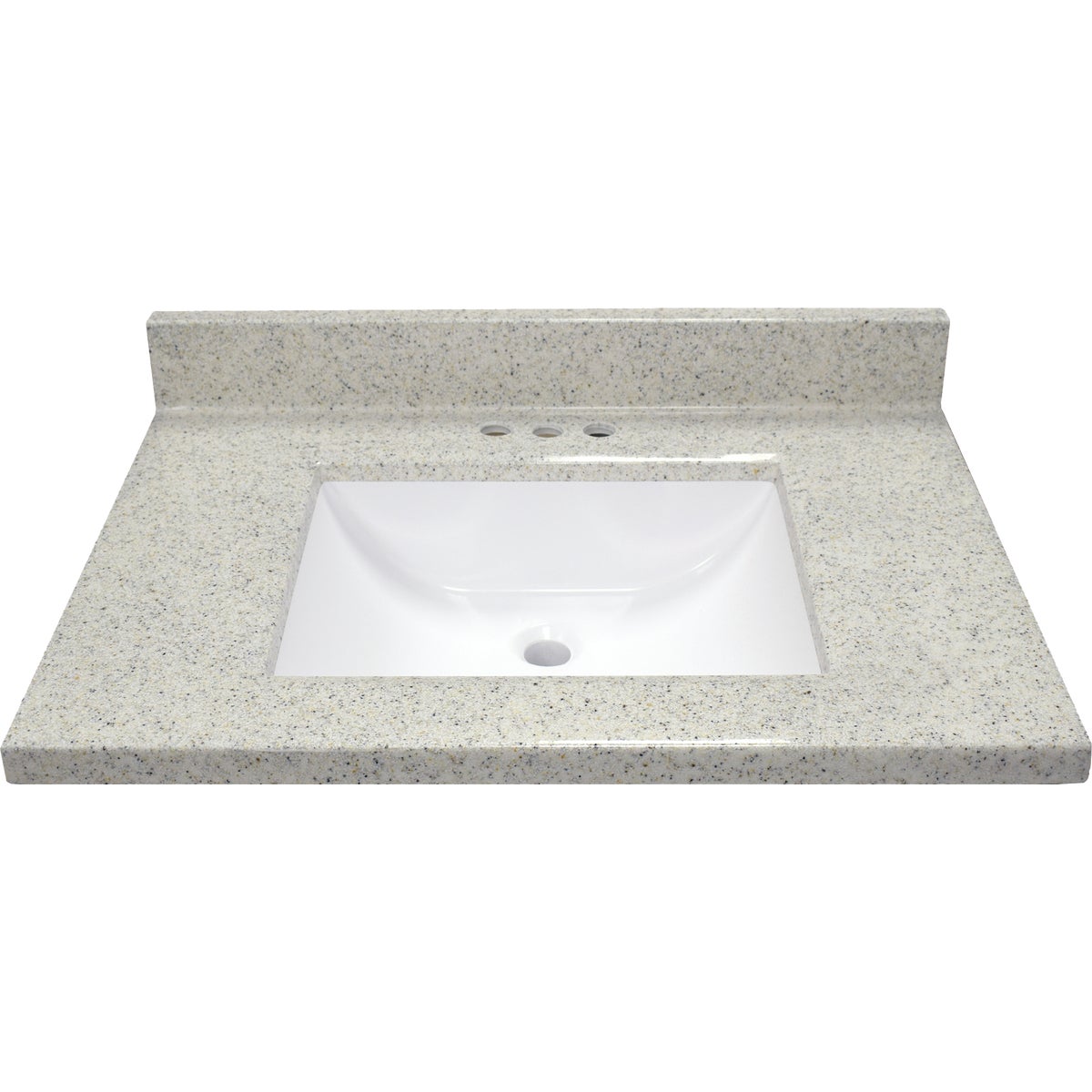 Modular Vanity Tops 31 In. W x 22 In. D Dune Cultured Marble Vanity Top with Rectangular Wave Bowl Image 3