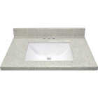 Modular Vanity Tops 31 In. W x 22 In. D Dune Cultured Marble Vanity Top with Rectangular Wave Bowl Image 3