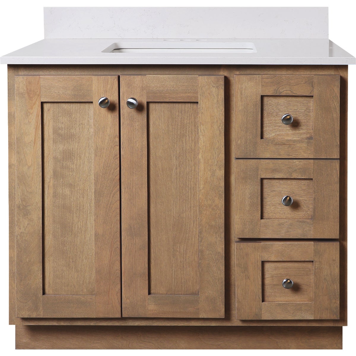 Bertch Storage Solutions 36 In. x 34-1/2 In. H x 21 In. D Driftwood Vanity Base without Top, 3 Door/1 Drawer Image 1