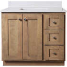 Bertch Storage Solutions 36 In. x 34-1/2 In. H x 21 In. D Driftwood Vanity Base without Top, 3 Door/1 Drawer Image 1