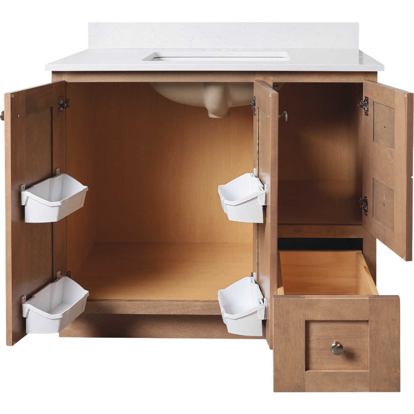 Bertch Storage Solutions 36 In. x 34-1/2 In. H x 21 In. D Driftwood Vanity Base without Top, 3 Door/1 Drawer Image 3
