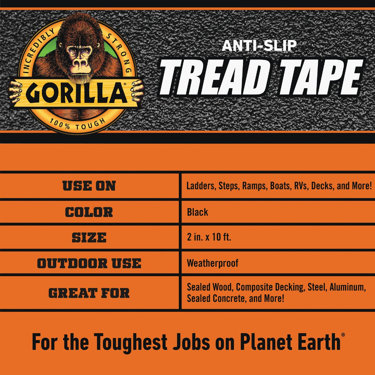 Gorilla 2 In. x 10 Ft. Black Anti-Slip Tread Tape Roll Image 3
