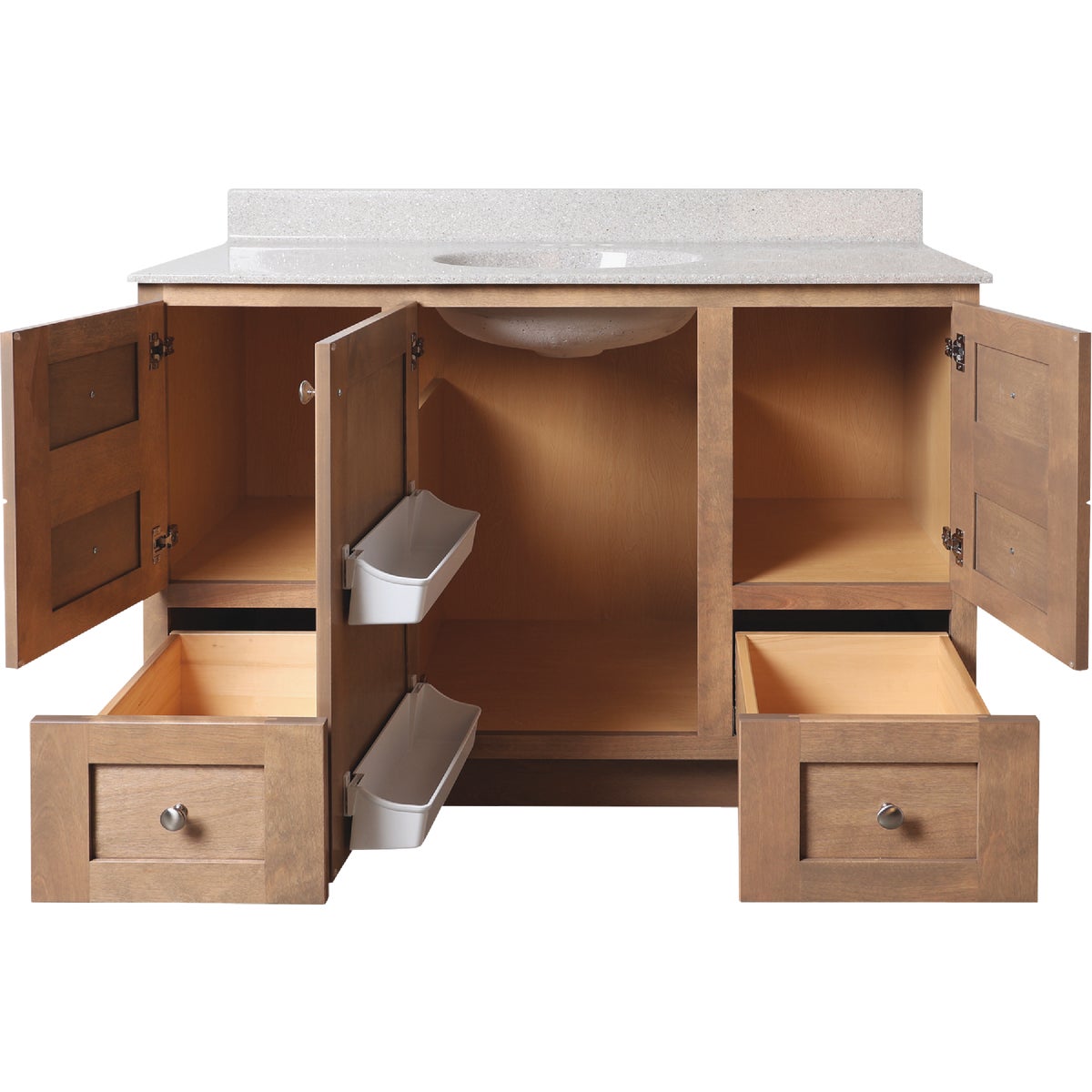 Bertch Storage Solutions 48 In. x 34-1/2 In. H x 21 In. D Driftwood Vanity Base without Top, 3 Door/2 Drawer Image 3