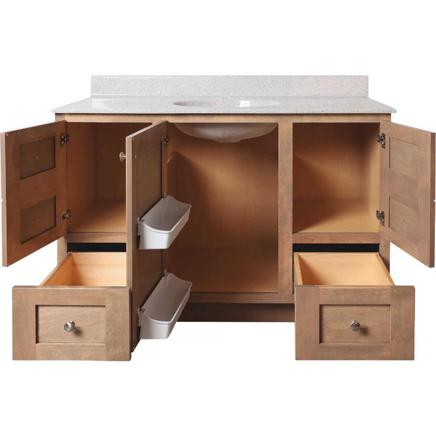 Bertch Storage Solutions 48 In. x 34-1/2 In. H x 21 In. D Driftwood Vanity Base without Top, 3 Door/2 Drawer Image 3