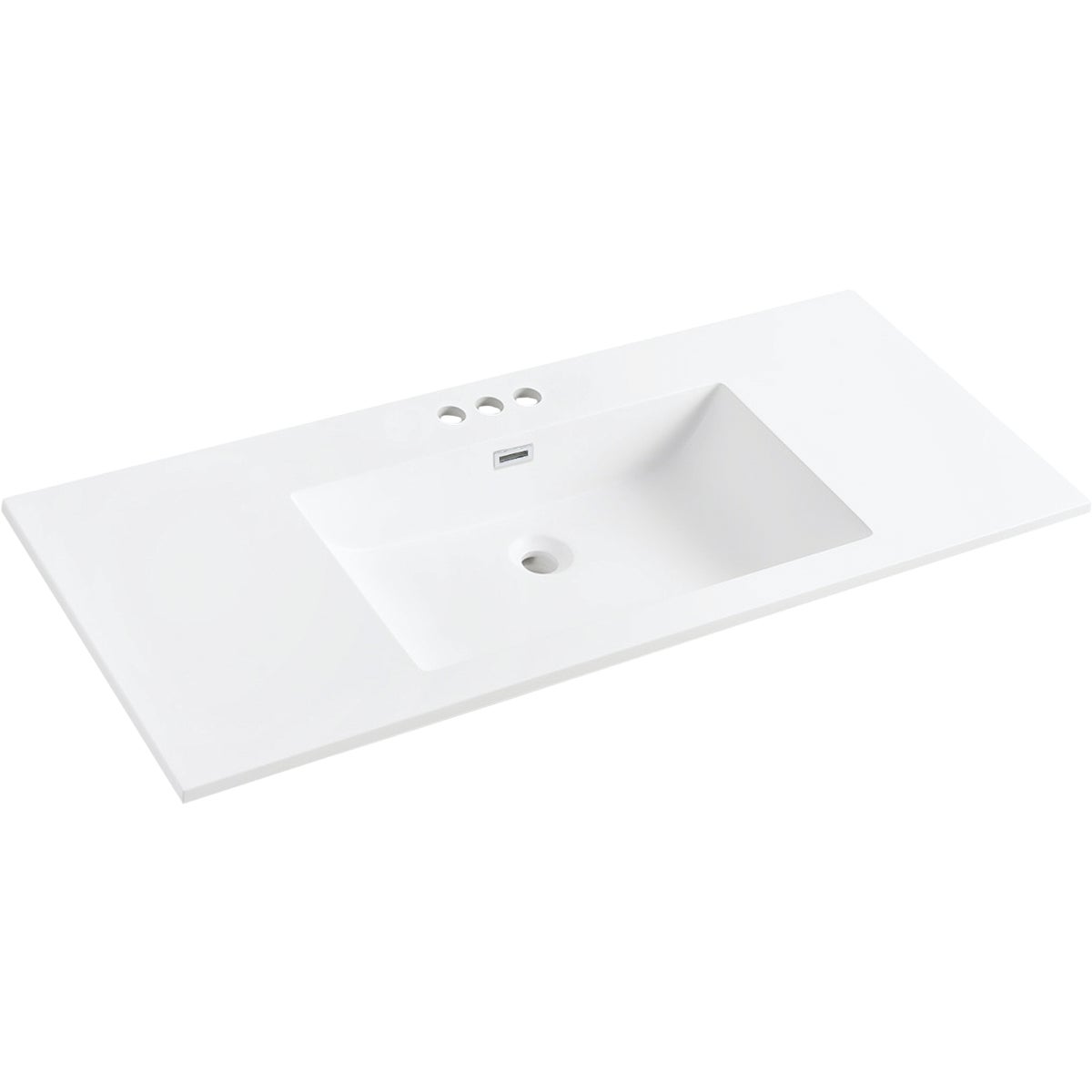 CraftMark 49 In. x 22 In. Cultured Marble Solid High Gloss White Vanity Top with Wave Bowl