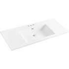CraftMark 49 In. x 22 In. Cultured Marble Solid High Gloss White Vanity Top with Wave Bowl Image 1