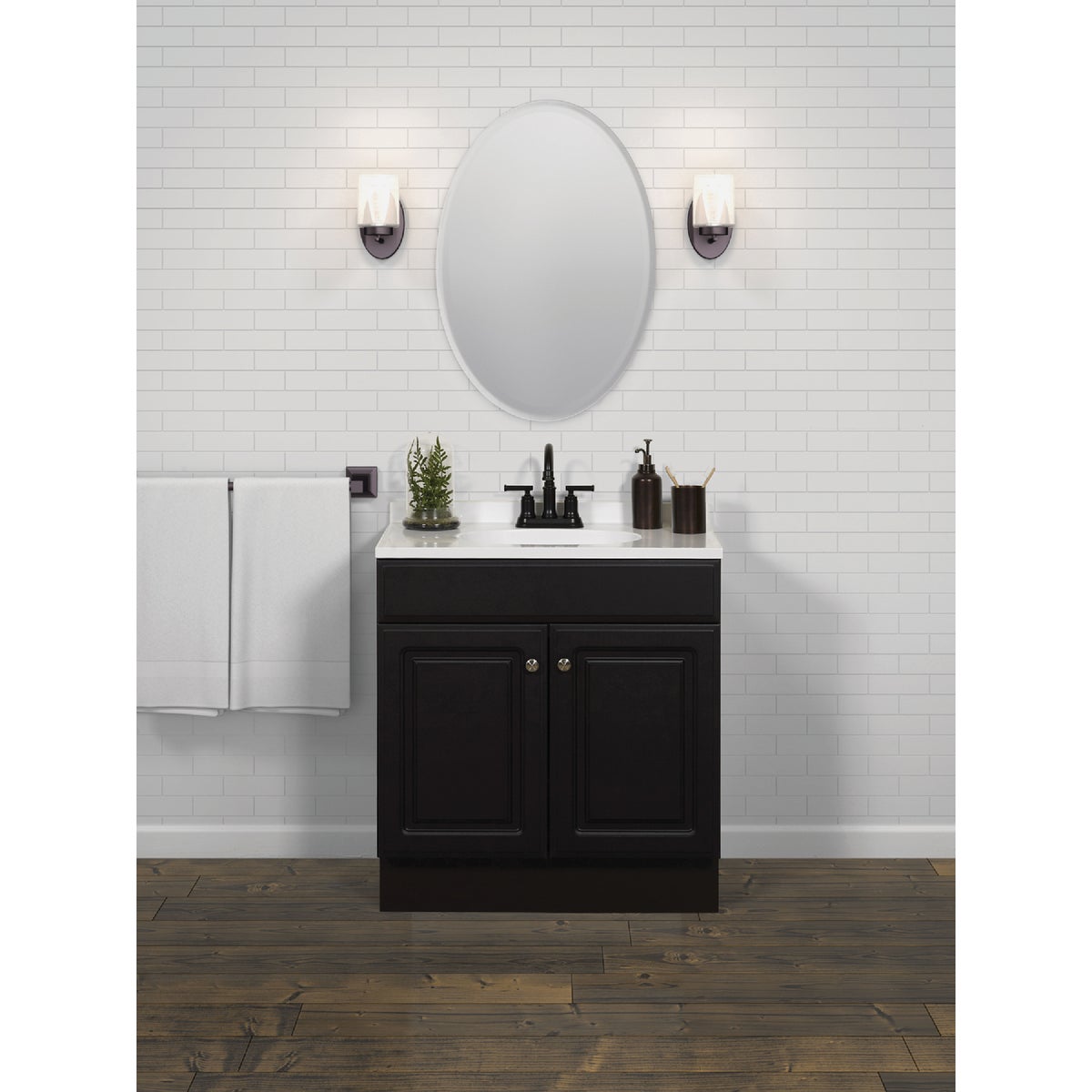 Zenith Zenna Home Espresso 36 In. W x 35 In. H x 18 In. D Vanity with White Cultured Marble Top Image 3