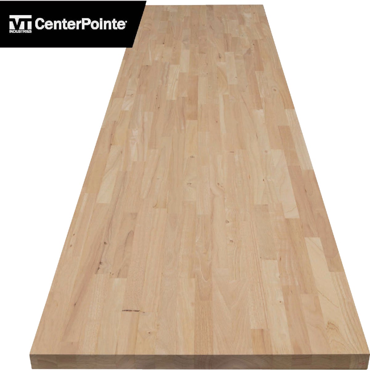 VT Industries CenterPointe 122 In. L x 25 In. D x 1.5 In. T Unfinished Hevea Wood Butcher Block Countertop with Square Edge Image 6
