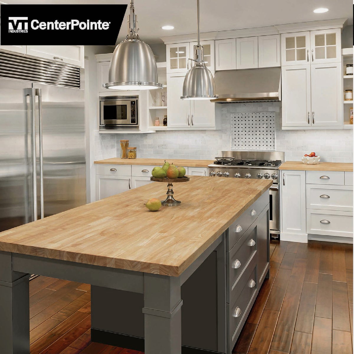 VT Industries CenterPointe 122 In. L x 25 In. D x 1.5 In. T Unfinished Hevea Wood Butcher Block Countertop with Square Edge Image 2