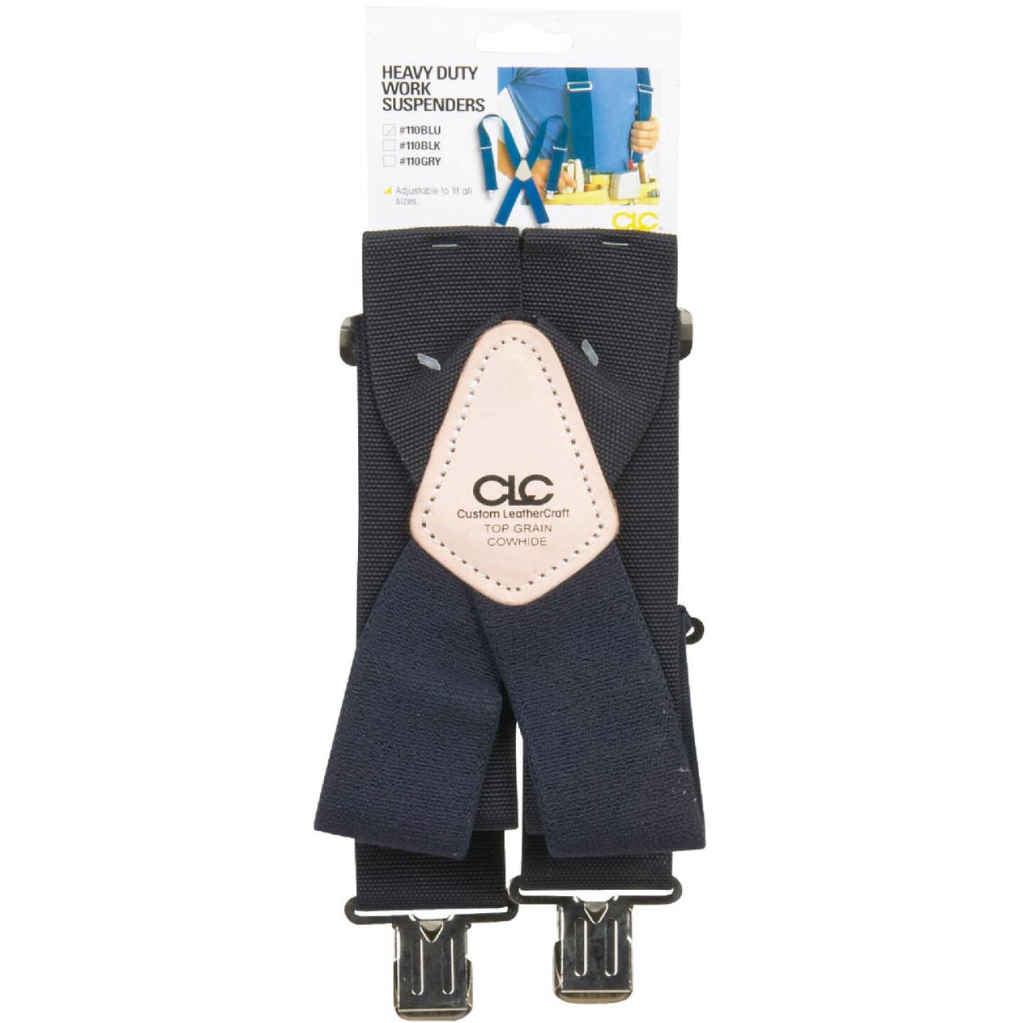 Custom Leathercraft Blue Work Suspenders Image 1