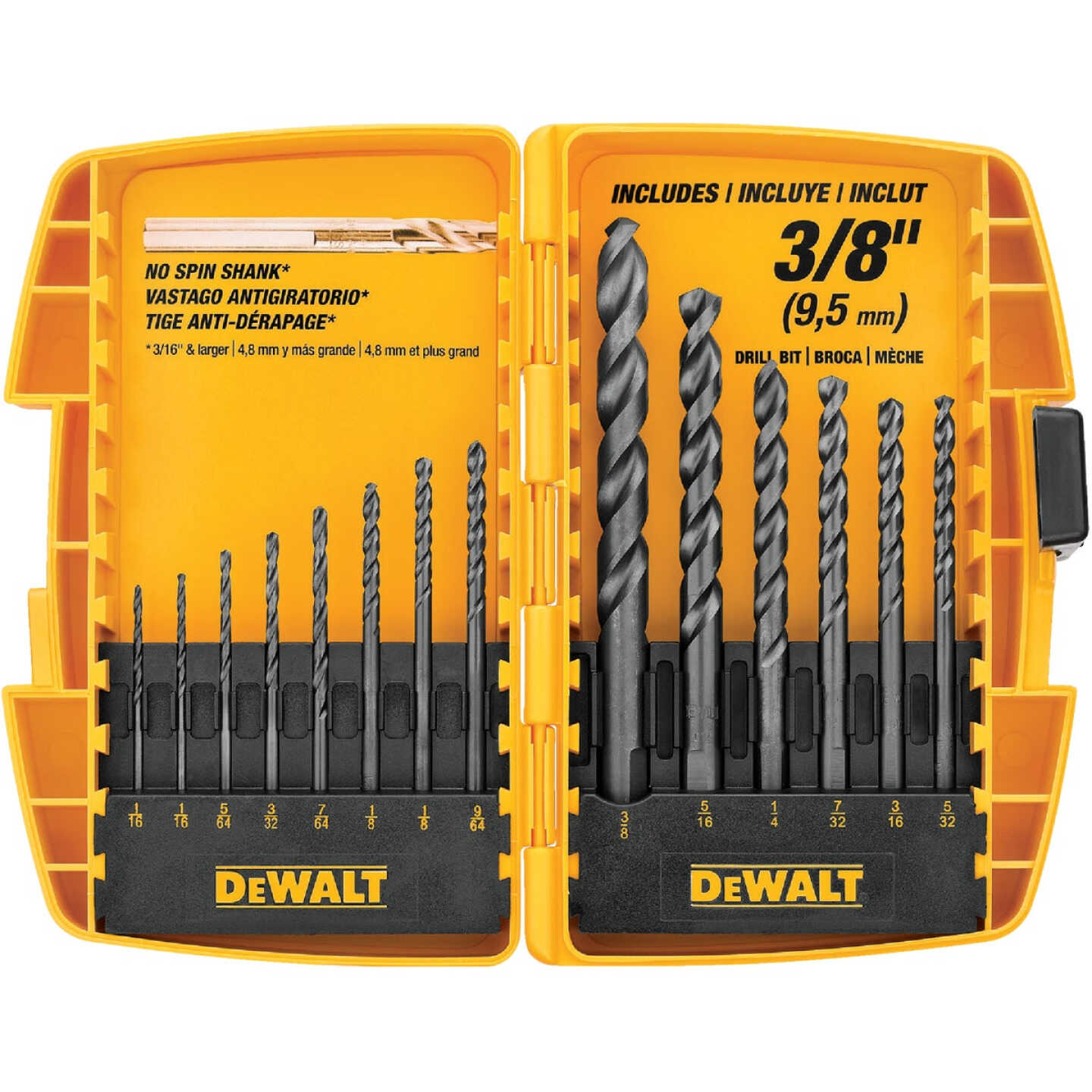 DEWALT 14-Piece Black Oxide Drill Bit Set, 1/16 In. thru 3/8 In. Image 1