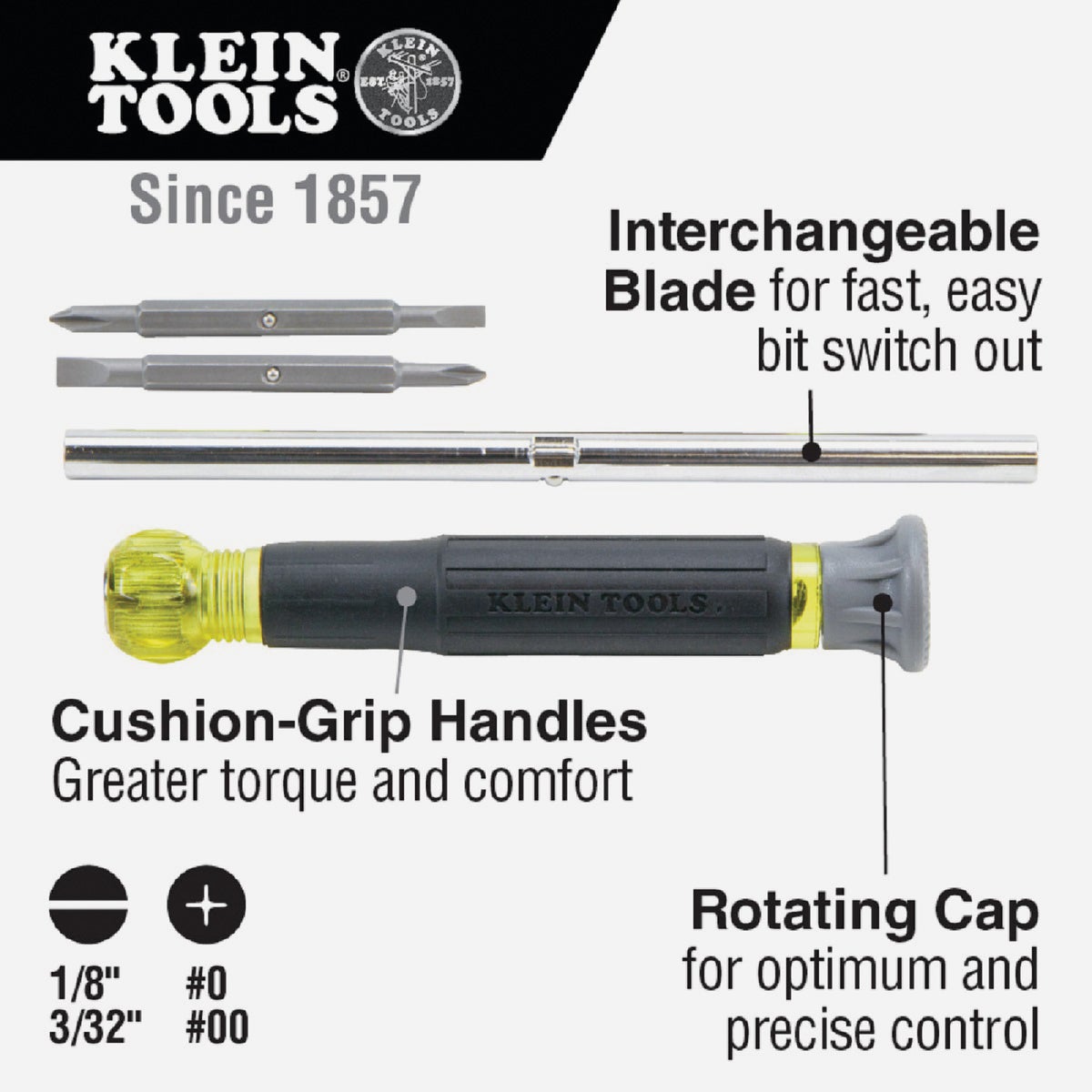 Klein 4-in-1 Electronics Precision Screwdriver with Rotating Cap Image 4