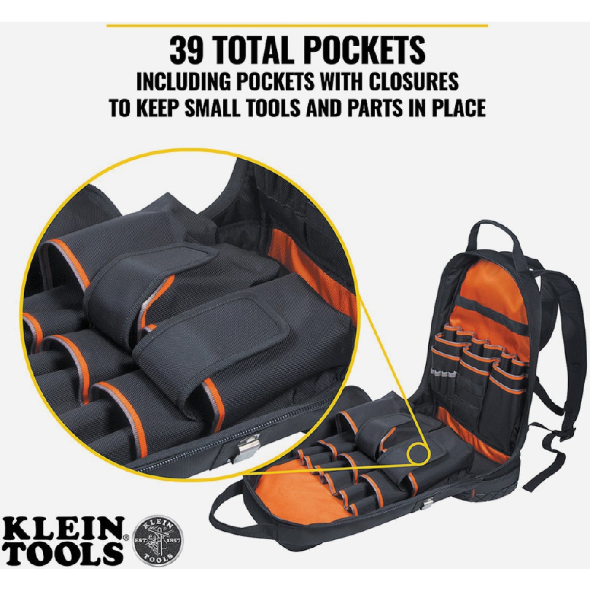 Klein Tradesman Pro 39-Pocket 14.50 In. Backpack Tool Bag Image 2