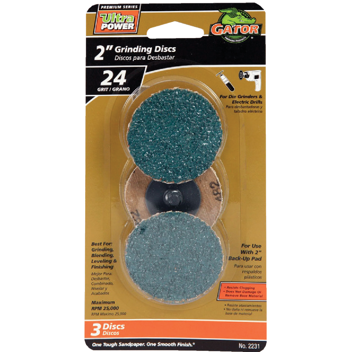 Gator Blade Surface 2 In. 35 Grit Grinding Surface Conditioning Sanding Disc (3-Pack) Image 1