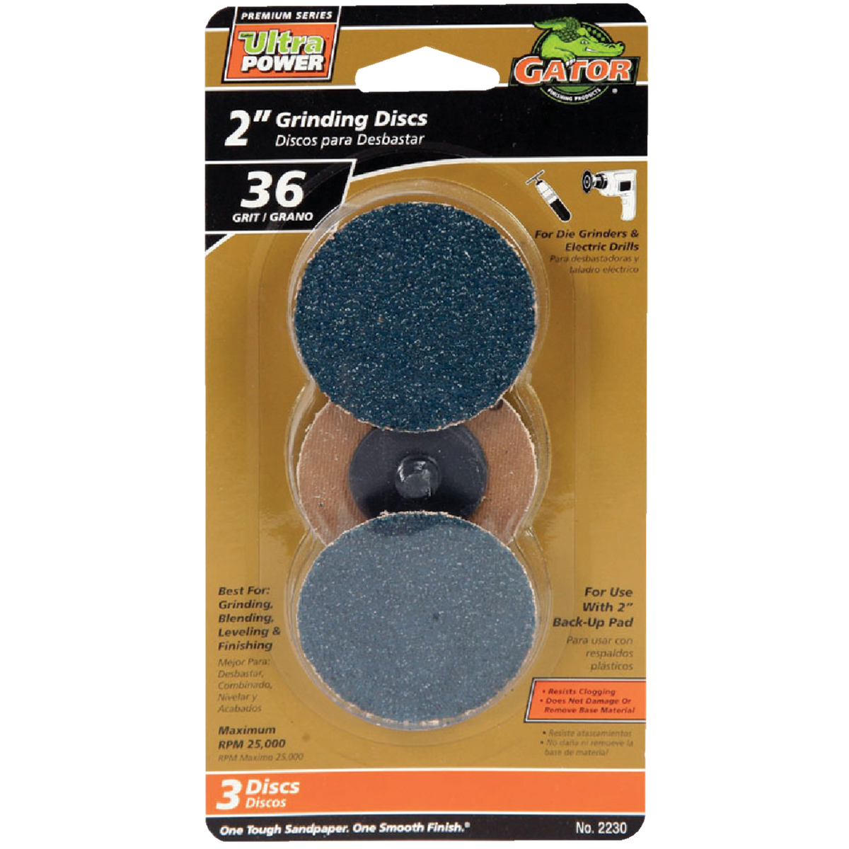 Gator Blade Surface 2 In. 36 Grit Grinding Surface Conditioning Sanding Disc (3-Pack) Image 1