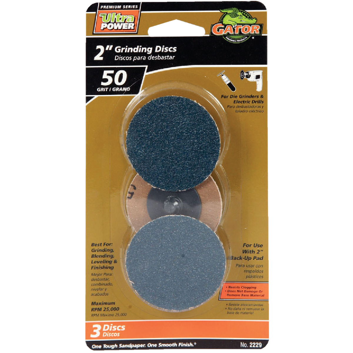 Gator Blade Surface 2 In. 50 Grit Grinding Surface Conditioning Sanding Disc (3-Pack) Image 1