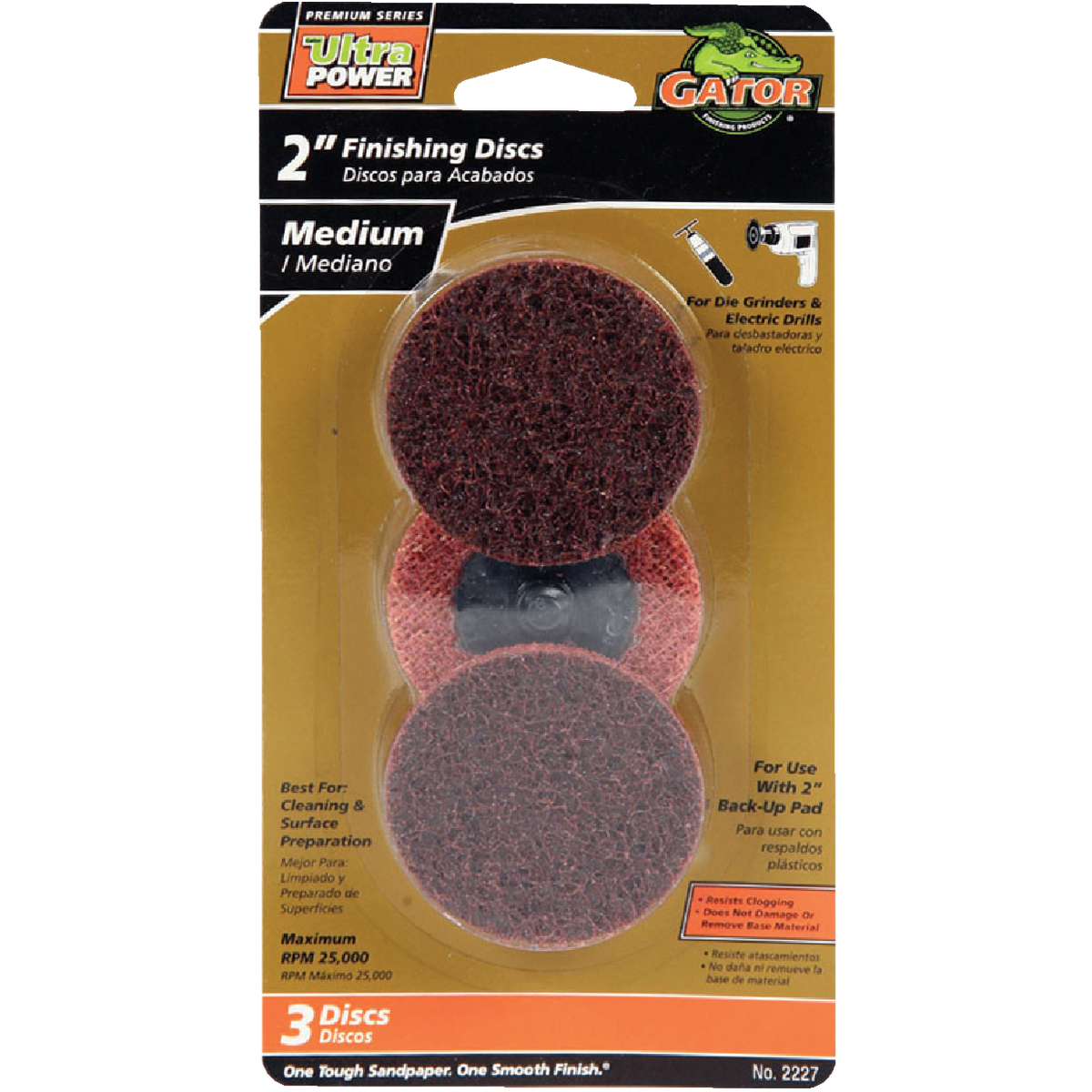 Gator Blade Surface 2 In. 80 Grit Finishing Surface Conditioning Sanding Disc (3-Pack) Image 1