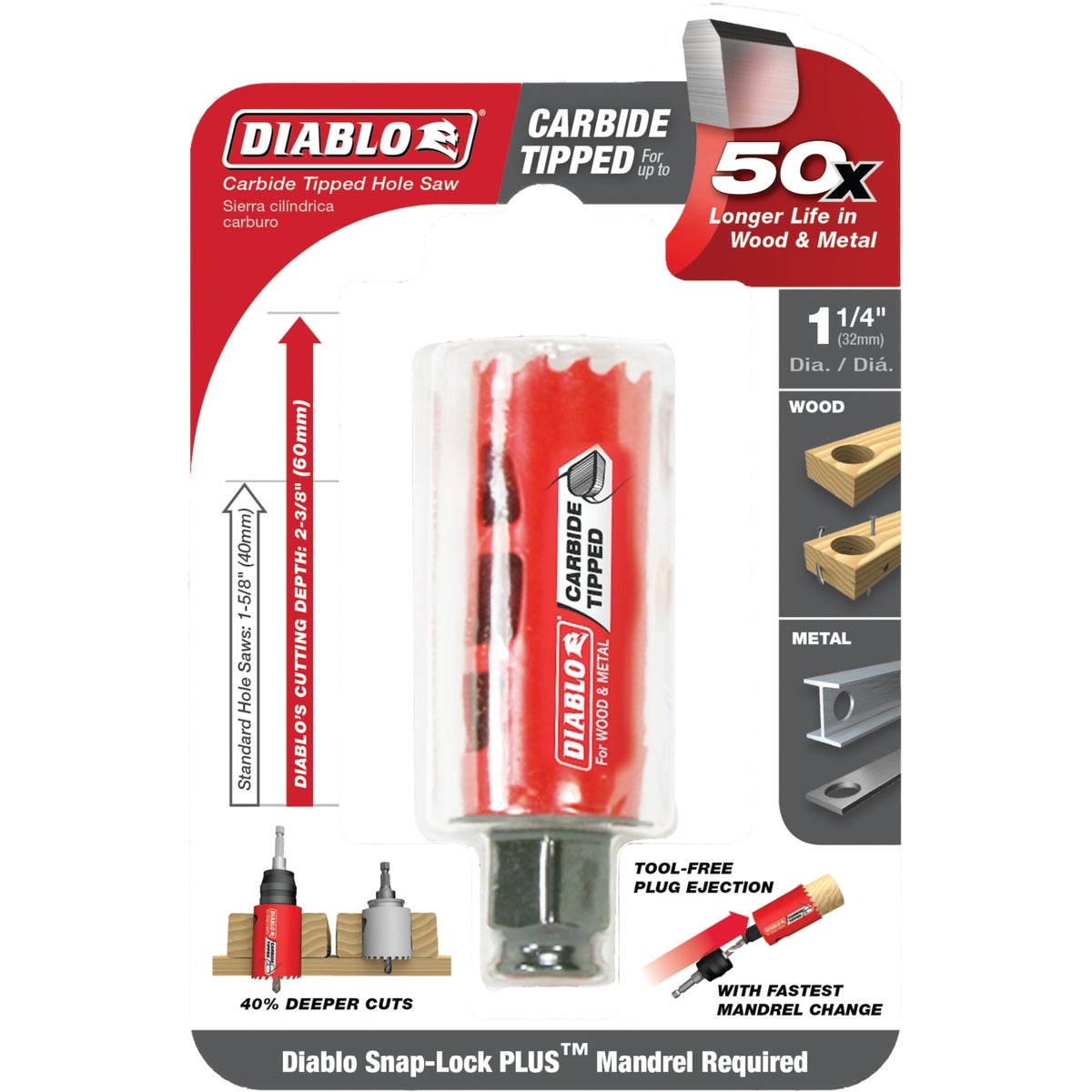 Diablo 1-1/4 In. Carbide-Tipped Hole Saw Image 2