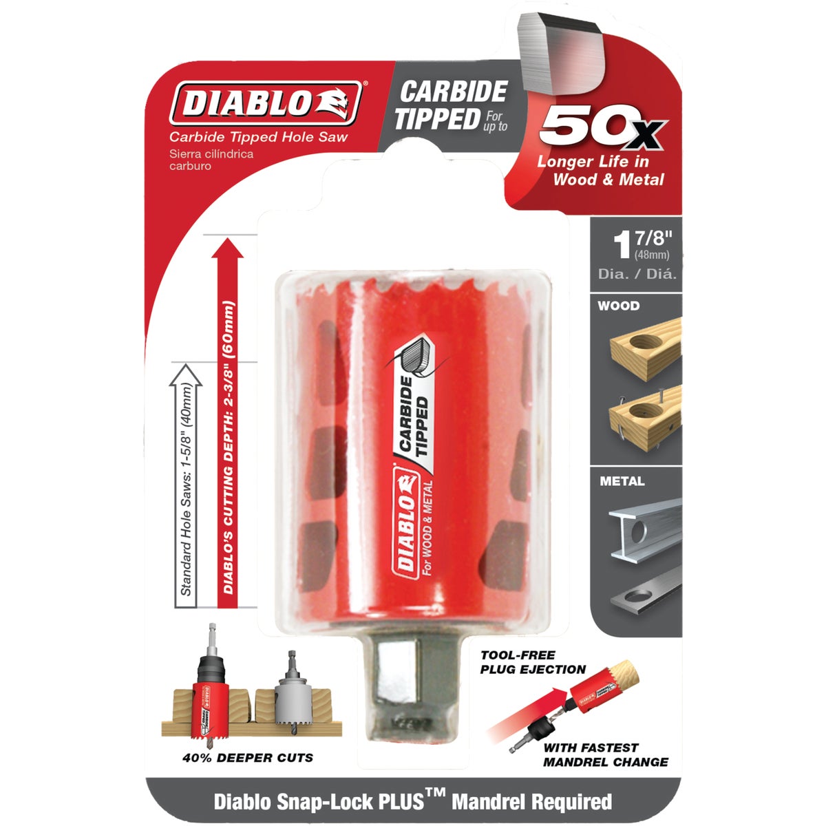 Diablo 1-7/8 In. Carbide-Tipped Hole Saw Image 2