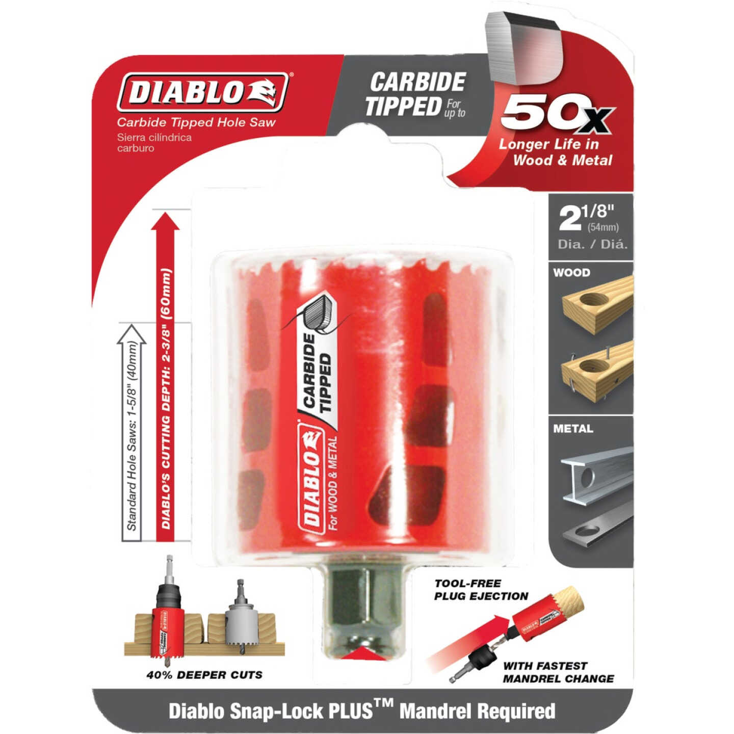 Diablo 2-1/8 In. Carbide-Tipped Hole Saw Image 2