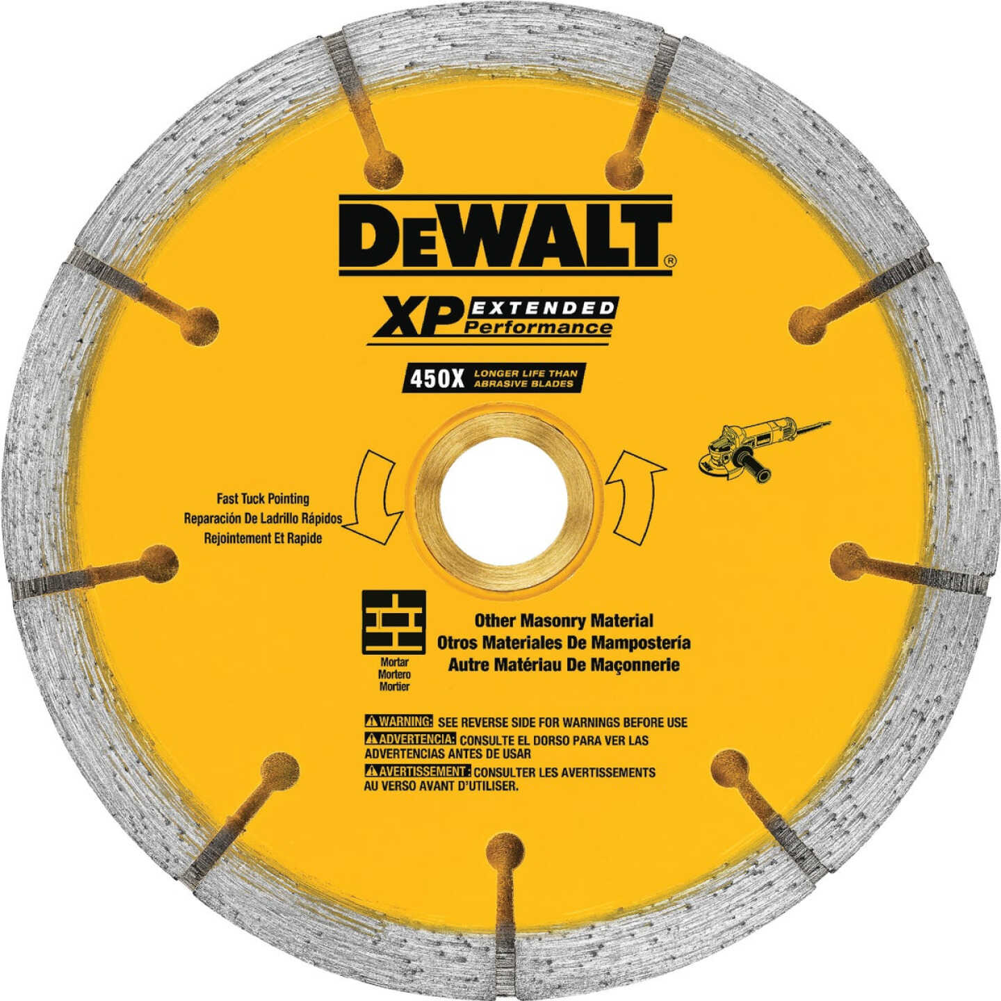 DEWALT Extended Performance 4 In. Tuck Point Segmented Rim Dry/Wet Cut Diamond Blade Image 1