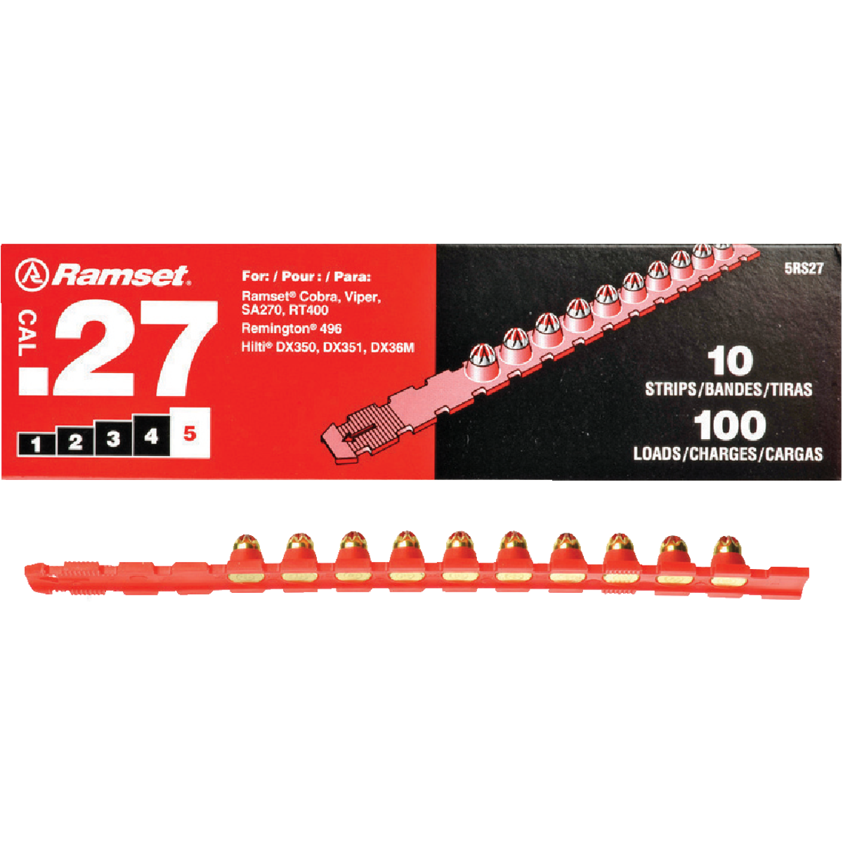 Ramset .27 Caliber Level 5 Red Powder Load (100-Pack)