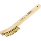 Forney 8-5/8 In. Curved Wood Handle Wire Brush with Brass Bristles Image 1