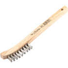 Forney 8-5/8 In. Curved Wood Handle Wire Brush with Stainless Steel Bristles Image 1