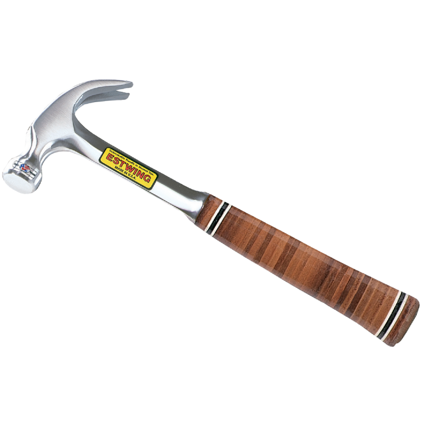 Estwing 16 Oz. Smooth-Face Curved Claw Hammer with Leather-Covered Steel Handle Image 1