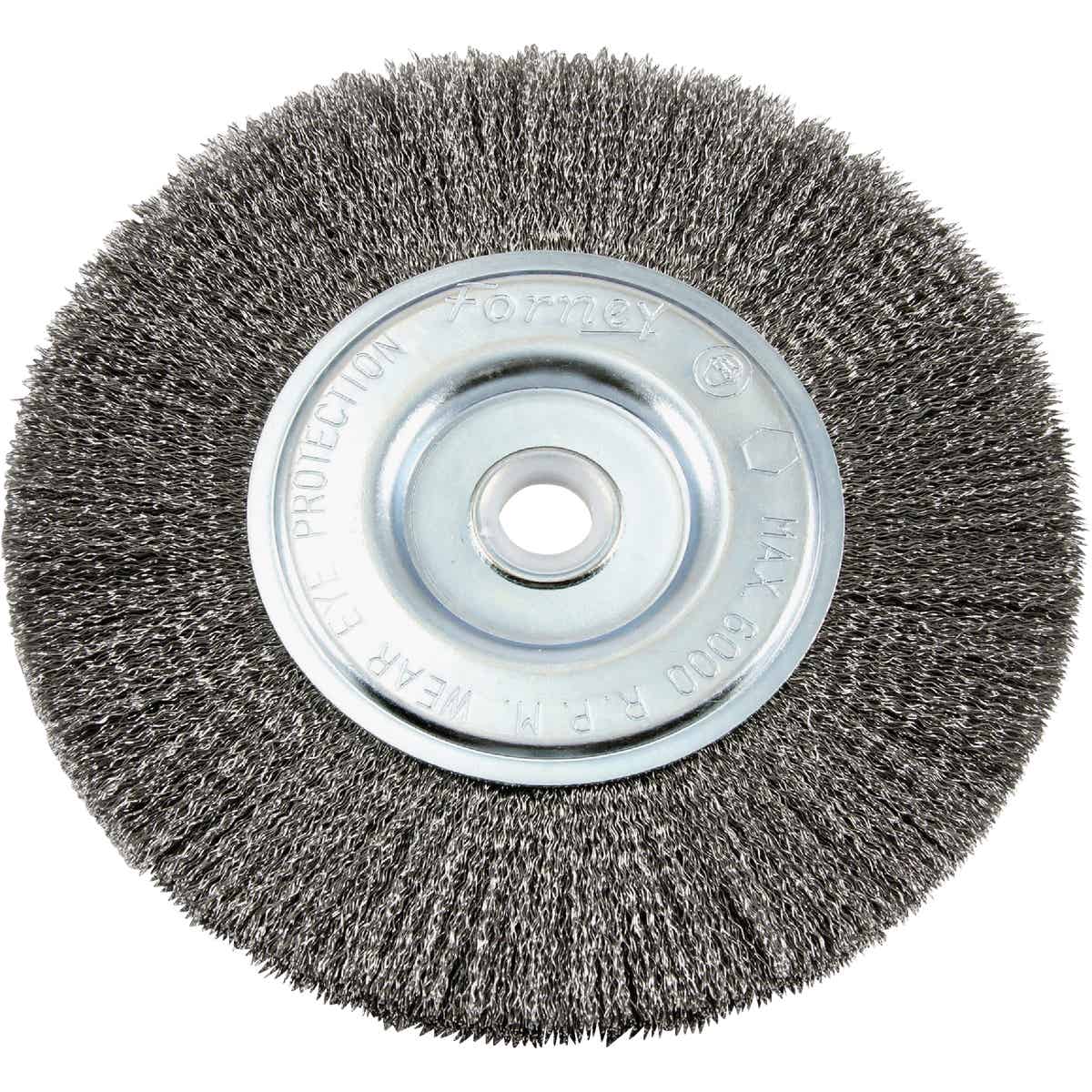 Forney 6 In. Crimped, Fine .008 In. Bench Grinder Wire Wheel