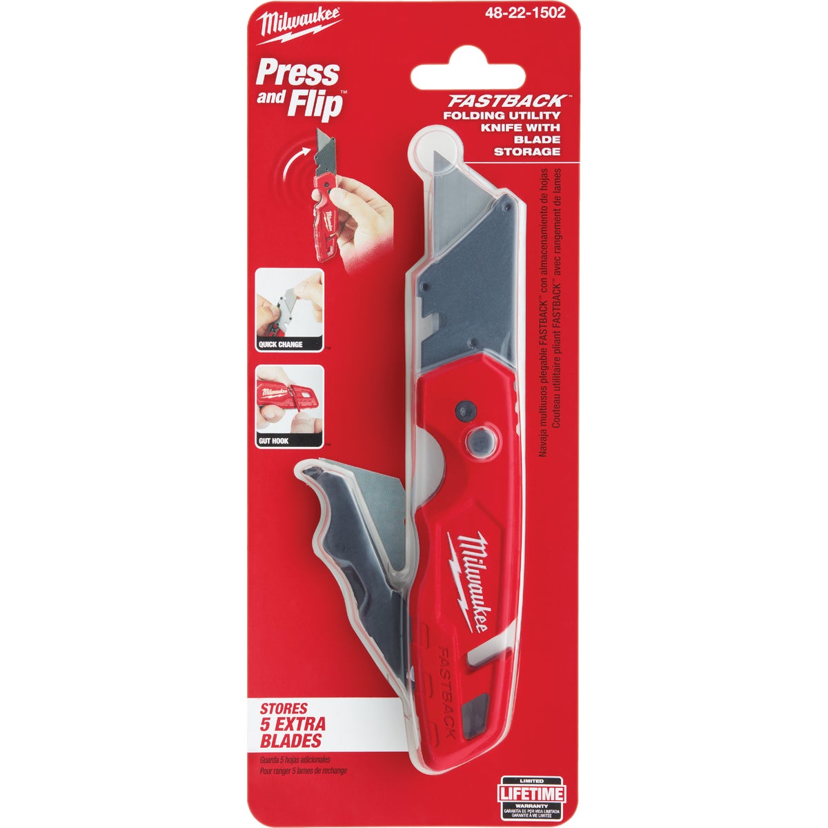 Milwaukee FASTBACK Folding Utility Knife with Blade Storage Image 7