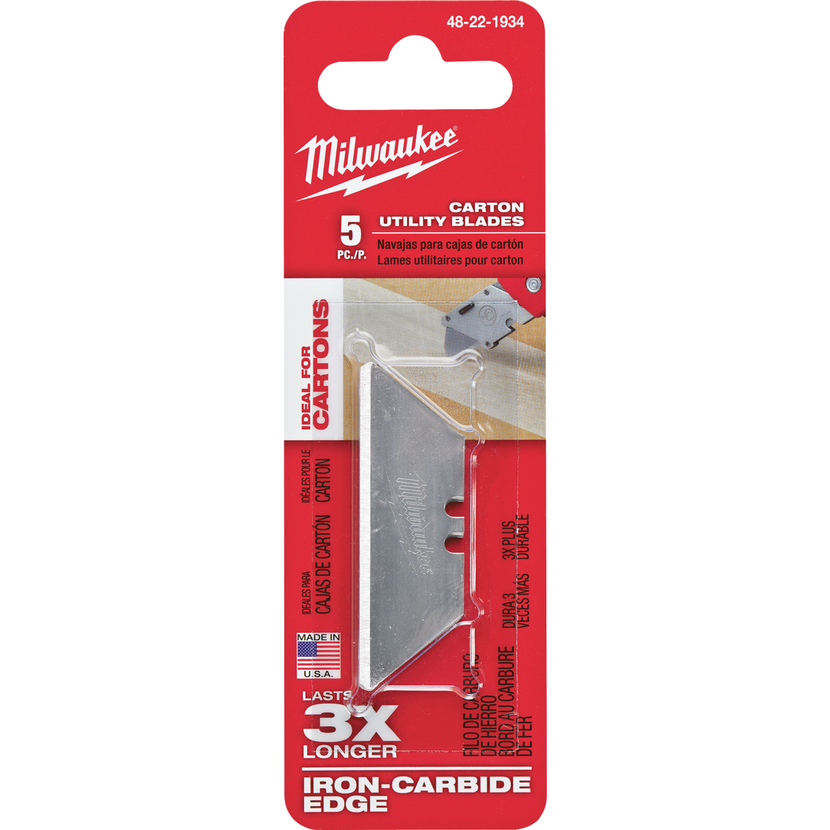 Milwaukee Carton 2-Point Rounded 2-3/8 In. Utility Knife Blade (5-Pack)