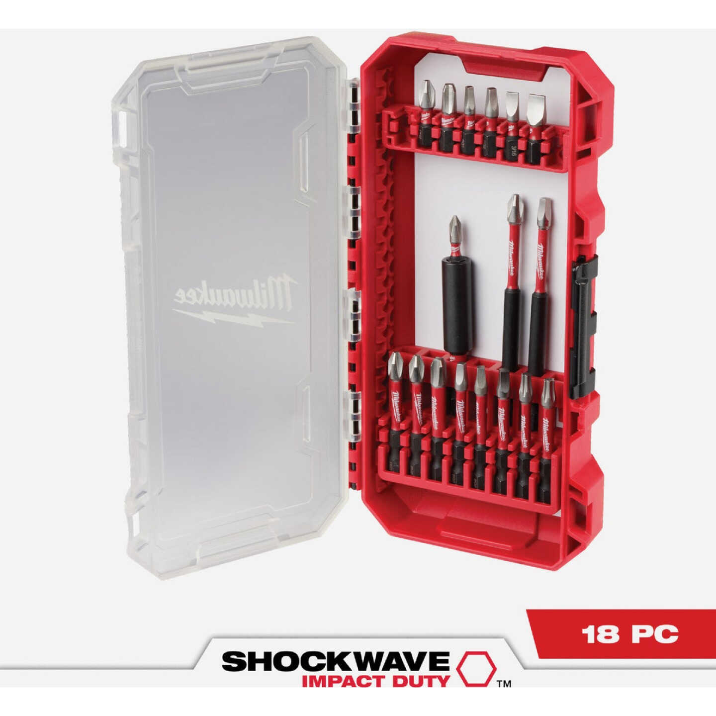 Milwaukee SHOCKWAVE Impact Screwdriver Bit Set (18-Piece) Image 1