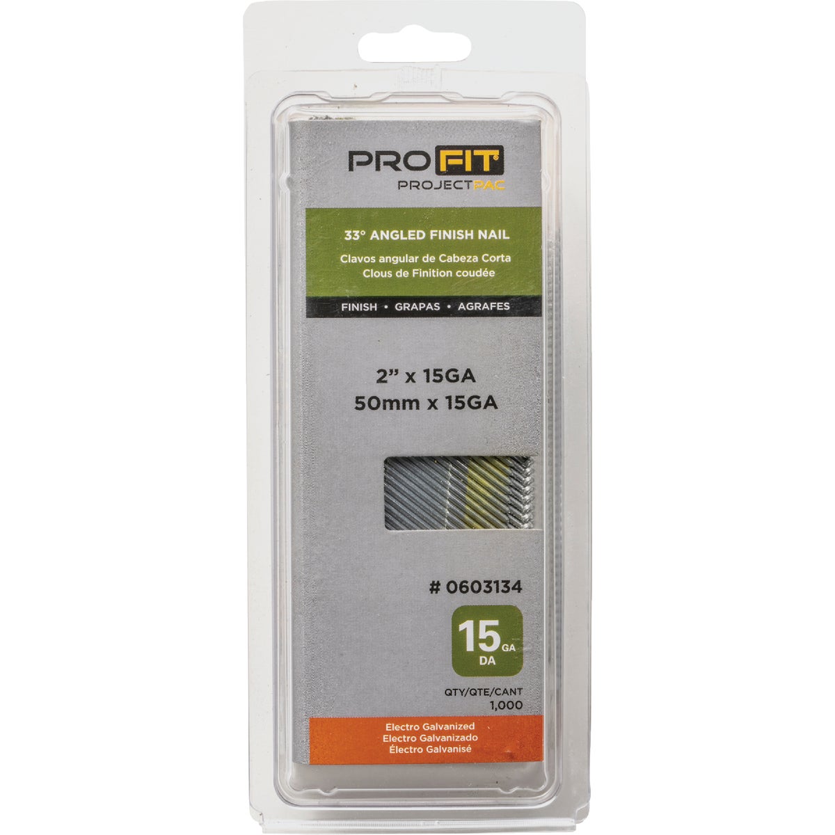 Pro-Fit 2 In. 15 Gauge Electro Galvanized 33 Degree DA-Style Angled Finish Nail (1000 Ct.) Image 2