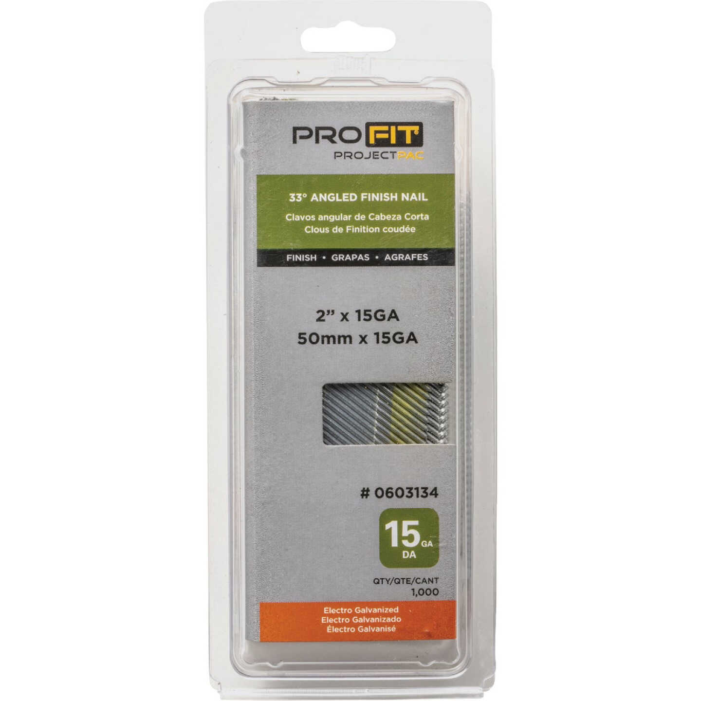 Pro-Fit 2 In. 15 Gauge Electro Galvanized 33 Degree DA-Style Angled Finish Nail (1000 Ct.) Image 2