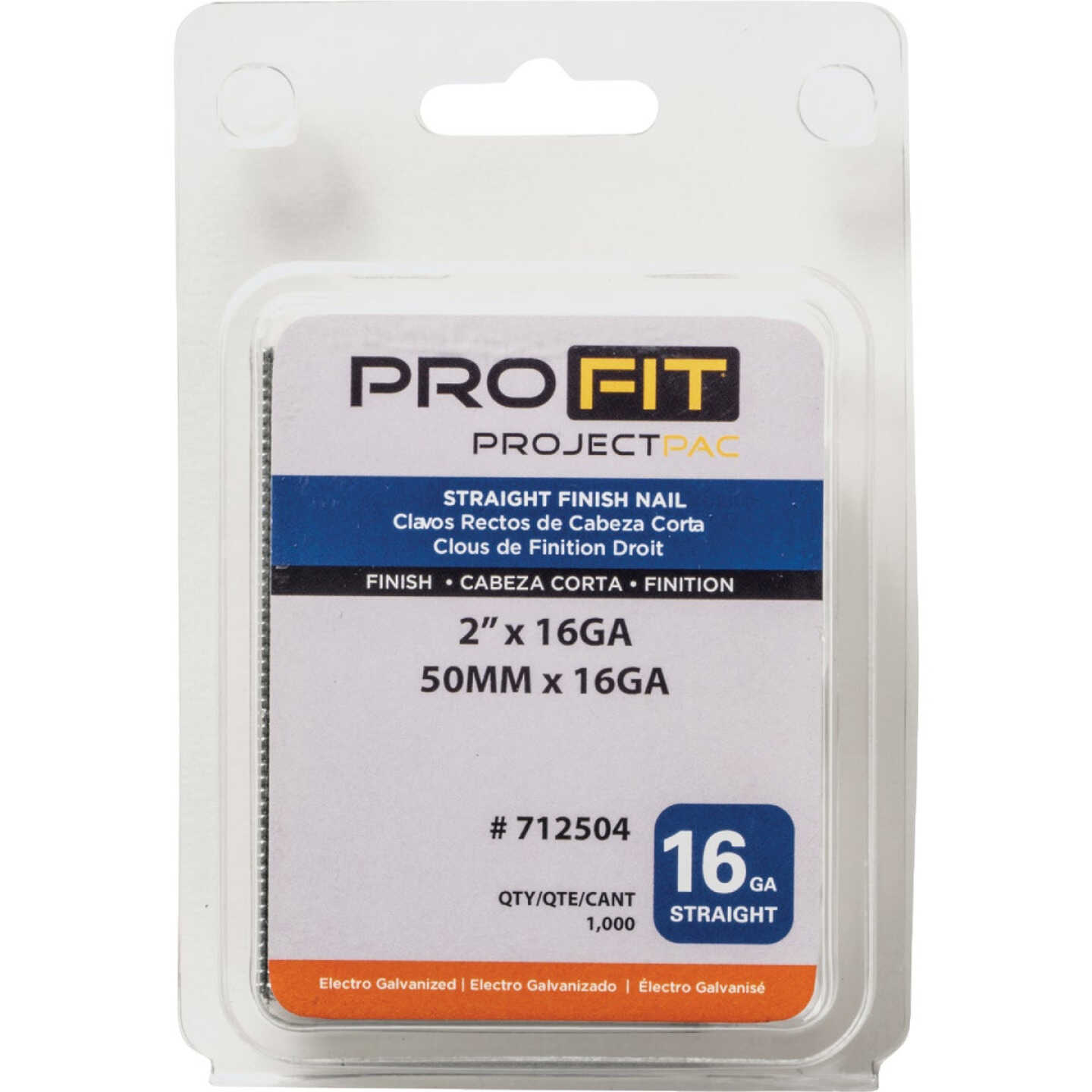 Pro-Fit 2 In. 16 Gauge Electro Galvanized Straight Finish Nail (1000 Ct.) Image 2