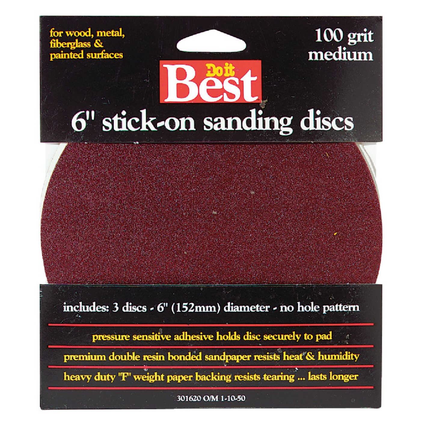 Do it Best 6 In. 100 Grit Stick-On Sanding Disc (3-Pack) Image 1