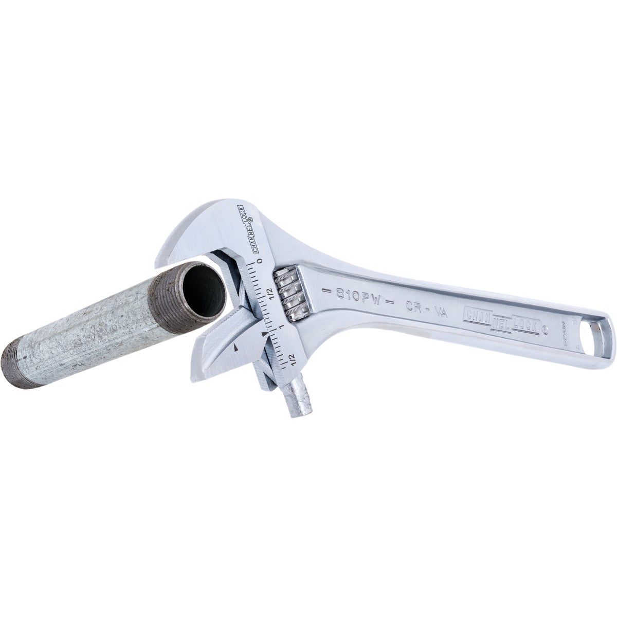 Channellock 10 In. Steel Adjustable Pipe Wrench with Extra Wide Reversible Jaw Image 7