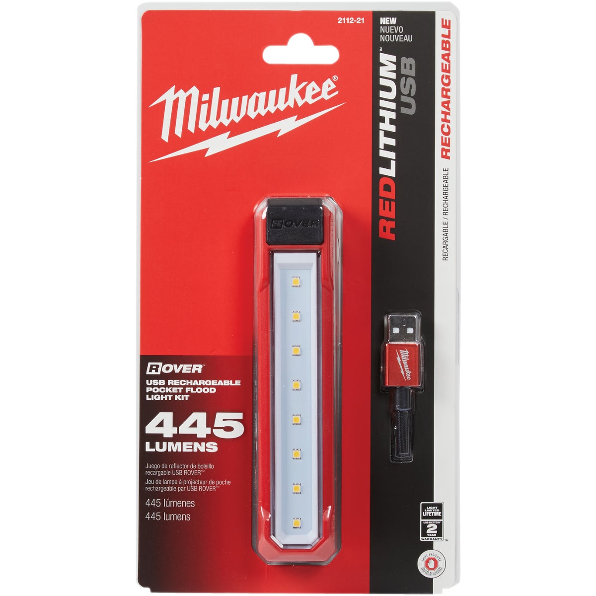 Milwaukee ROVER LED Aluminum REDLITHIUM USB Flood/Rechargeable Flashlight Image 3