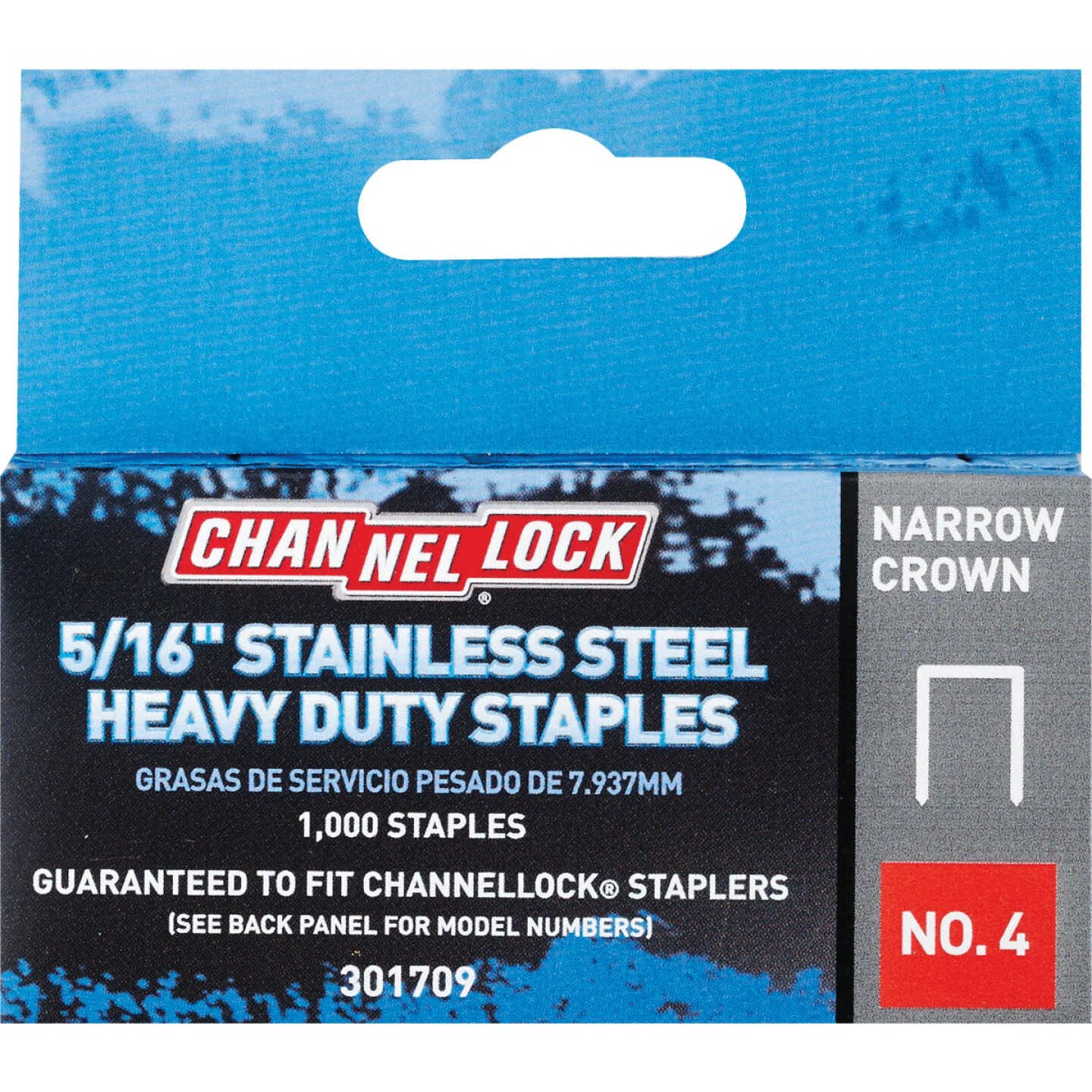 Channellock No. 4 Narrow Crown Stainless Steel Staple, 5/16 In. (1000-Pack) Image 1