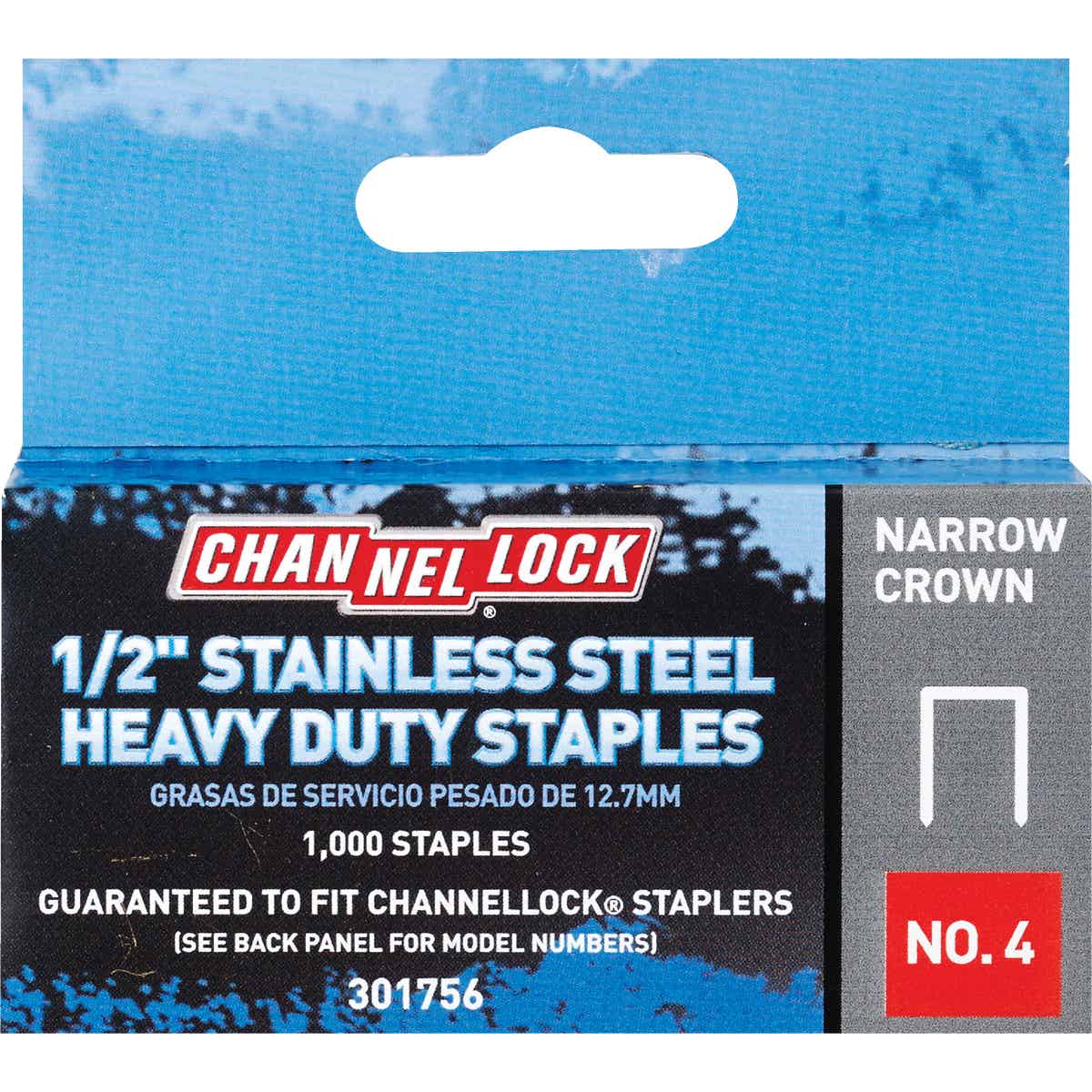 Channellock No. 4 Narrow Crown Stainless Steel Staple, 1/2 In. (1000-Pack) Image 1