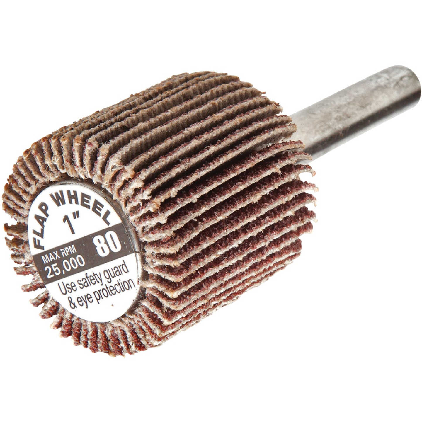 Forney 1 In. x 1/4 In. 80 Grit Shank Mounted Flap Sanding Wheel Image 1