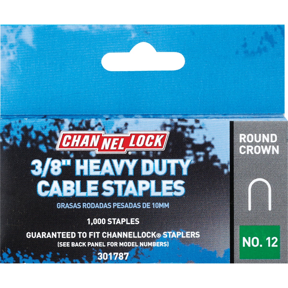 Channellock T25 Round Crown Cable Staple, 3/8 In. (1000-Pack)