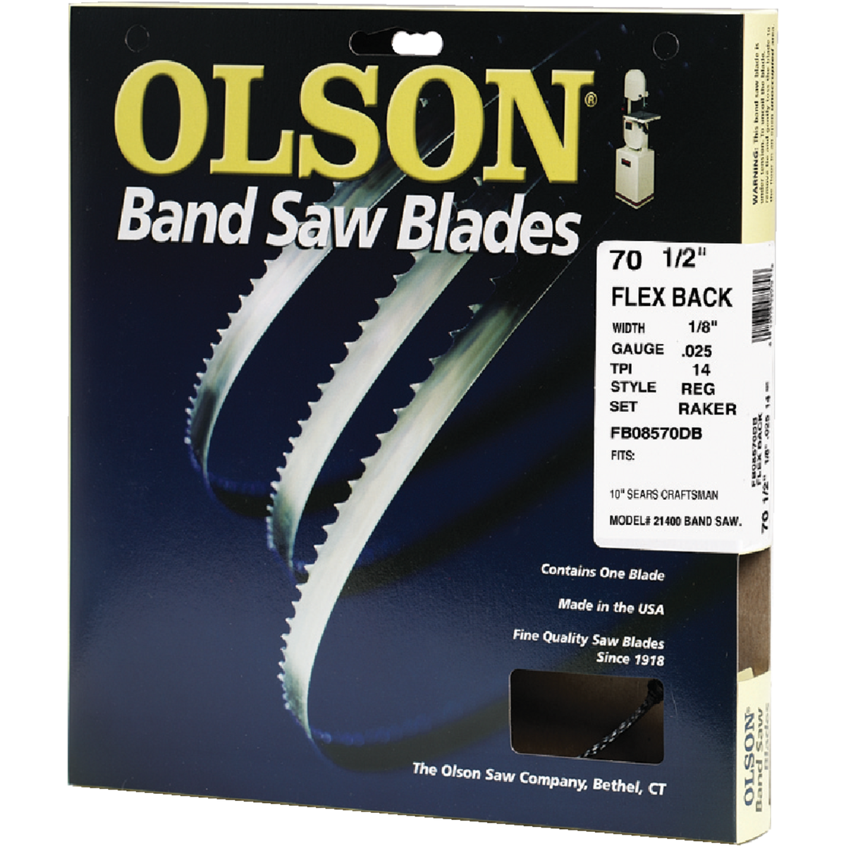 Olson 70-1/2 In. x 1/8 In. 14 TPI Regular Flex Back Band Saw Blade Image 1