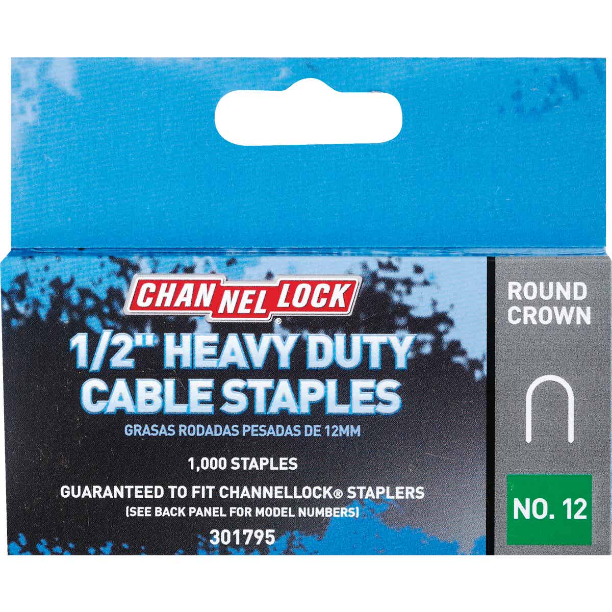 Channellock T25 Round Crown Cable Staple, 1/2 In. (1000-Pack)