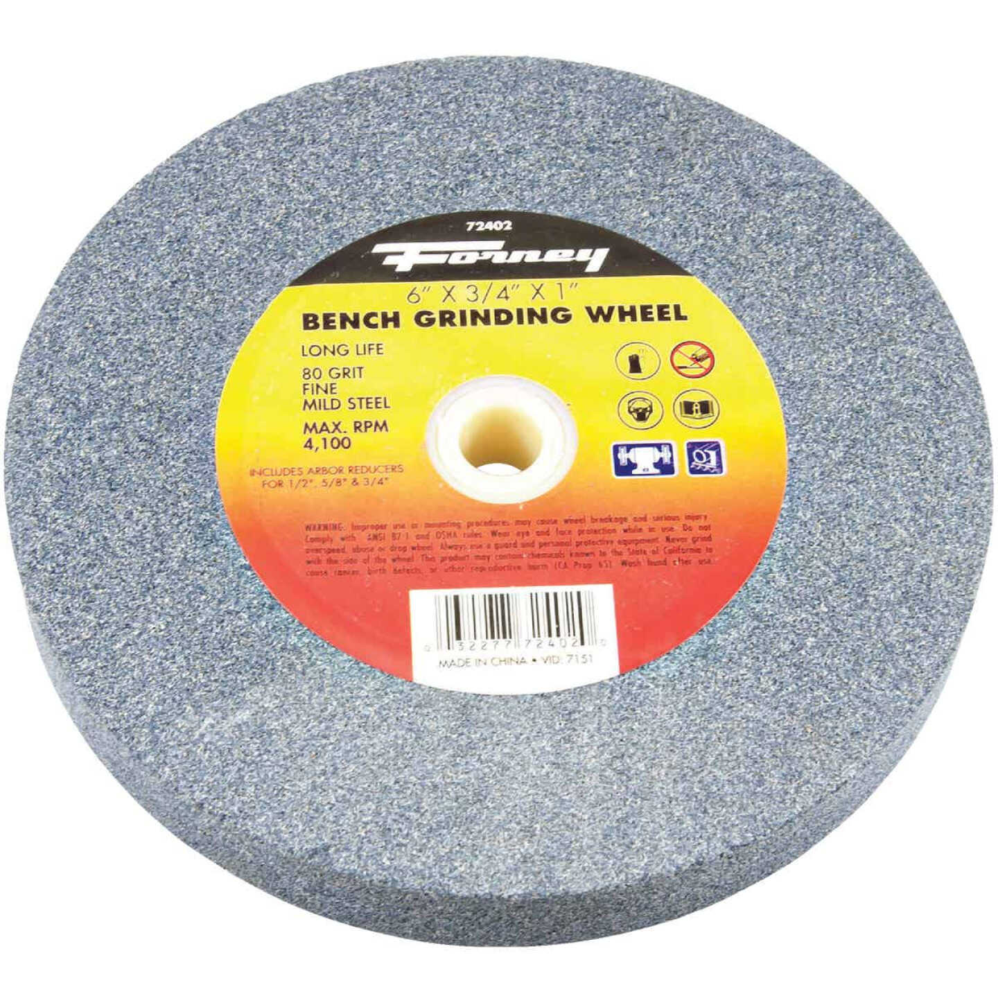 Forney 6 In. 3/4 In. Adjustable - 1/2", 5/8", 3/4", 1" Bench Grinding Wheel Image 1